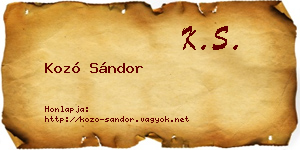 Kozó Sándor névjegykártya